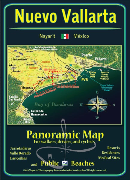 Nuevo Vallarta Panoramic Map | Mapa Jeff Cartography